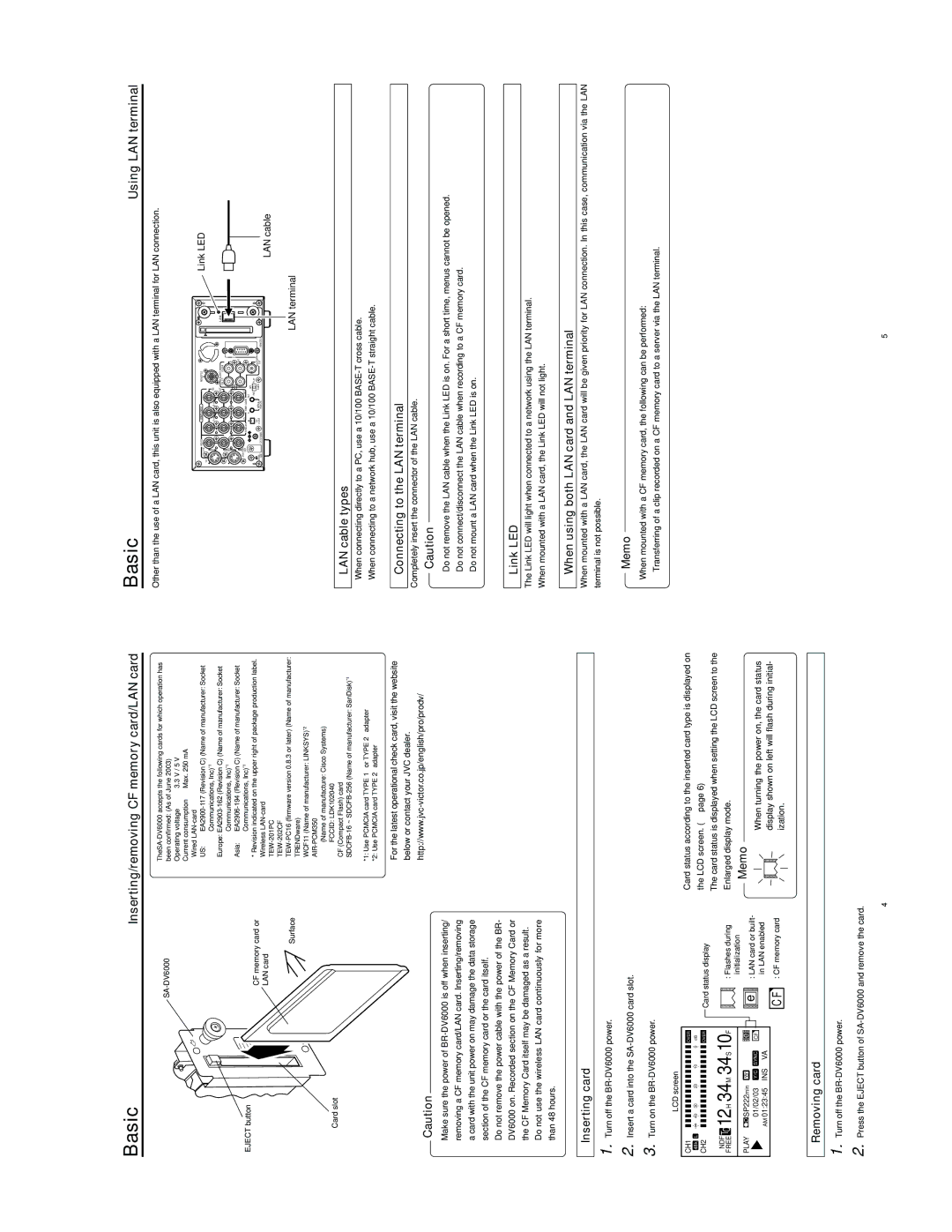 JVC SA-DV6000 manual Basic 