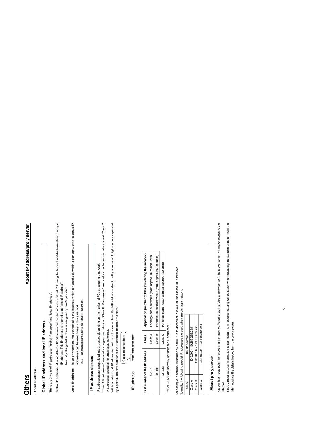 JVC SA-DV6000 manual Global IP address and local IP address, IP address classes, About proxy server, About IP address 