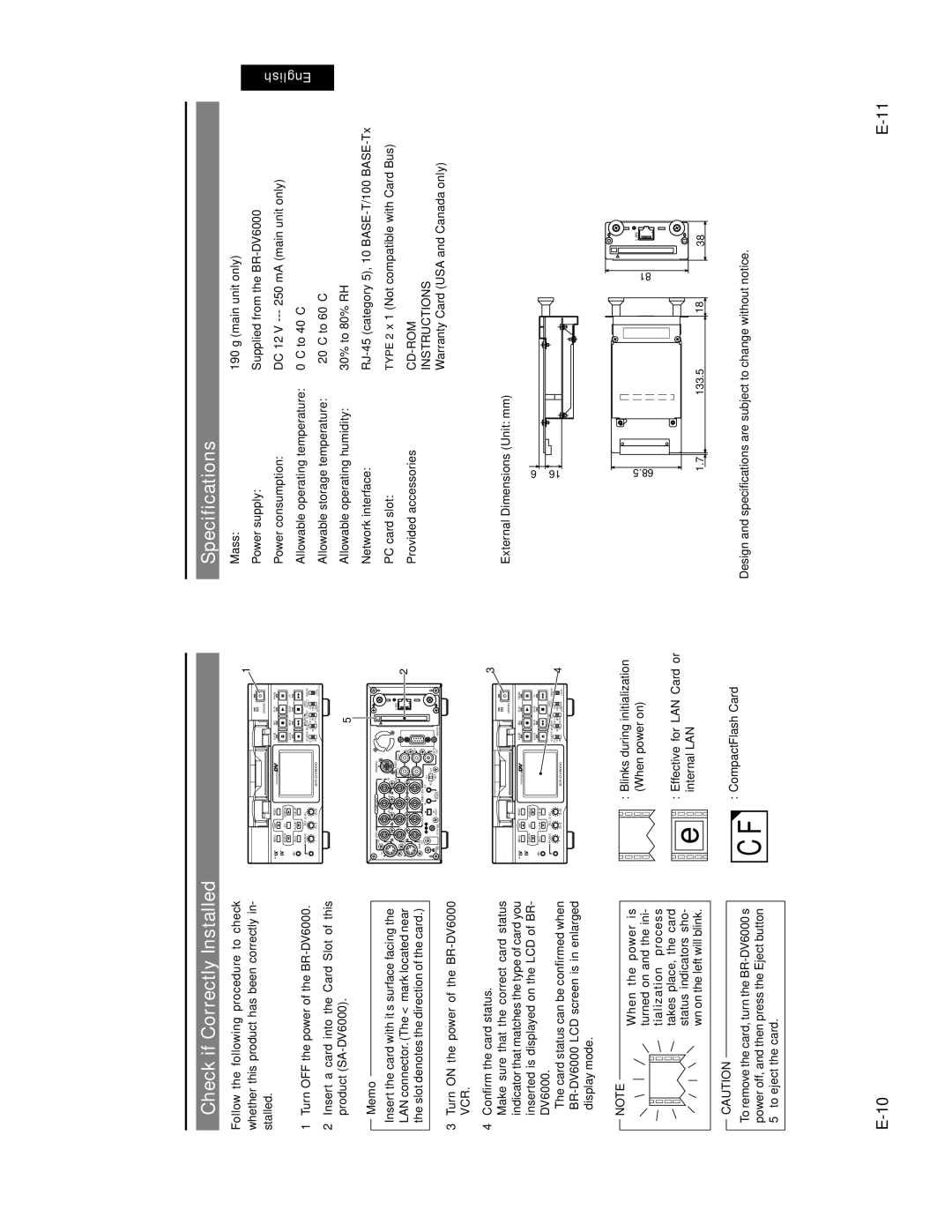 JVC SA-DV6000 manual Check if Correctly Installed, Memo 