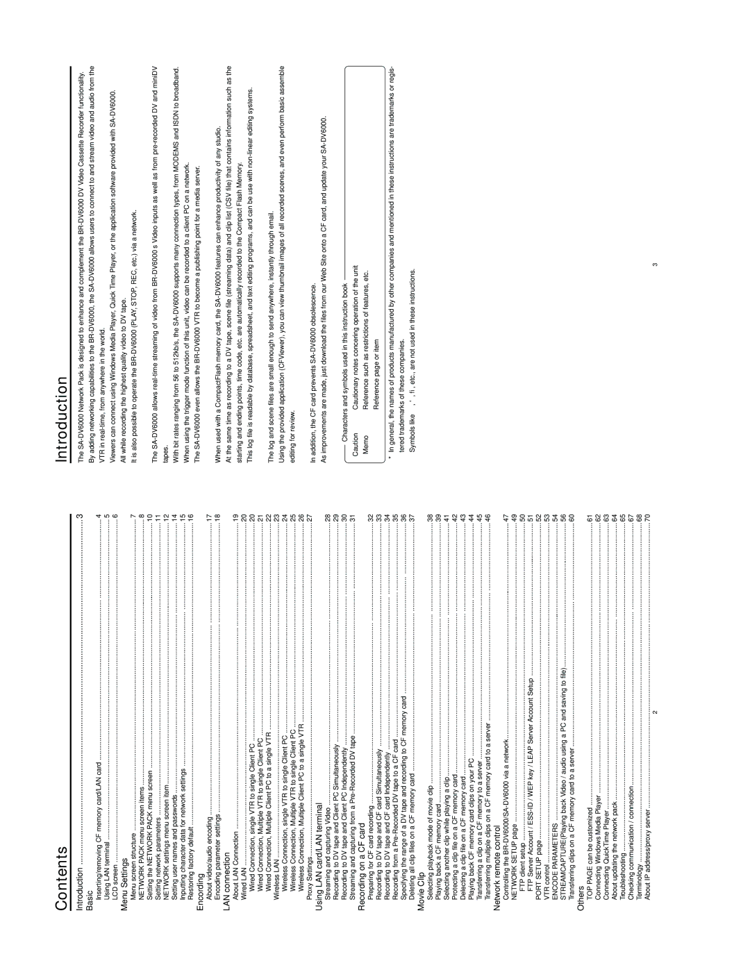 JVC SA-DV6000 manual Contents, Introduction 