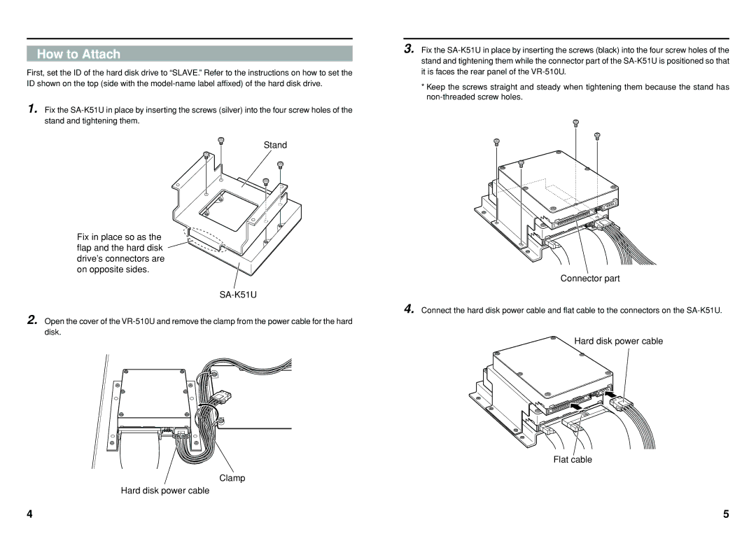 JVC SA-K51U manual How to Attach 