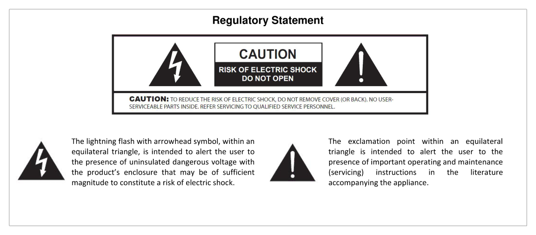 JVC SL42B-C manual Regulatory Statement 