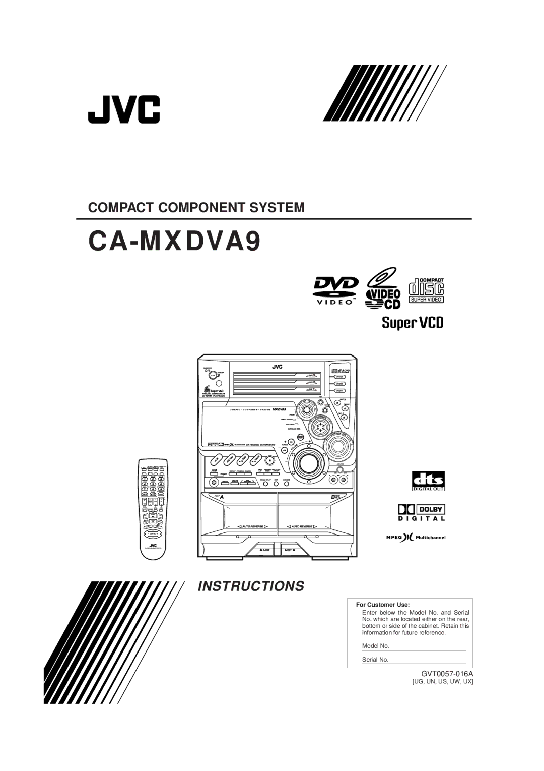 JVC GVT0057-016A, SP-DSC99TN manual CA-MXDVA9 