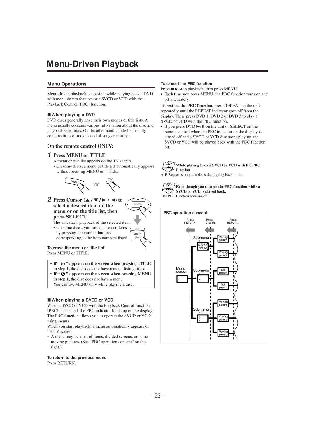 JVC SP-DSC99TN, GVT0057-016A manual Menu Operations, On the remote control only Press Menu or Title 