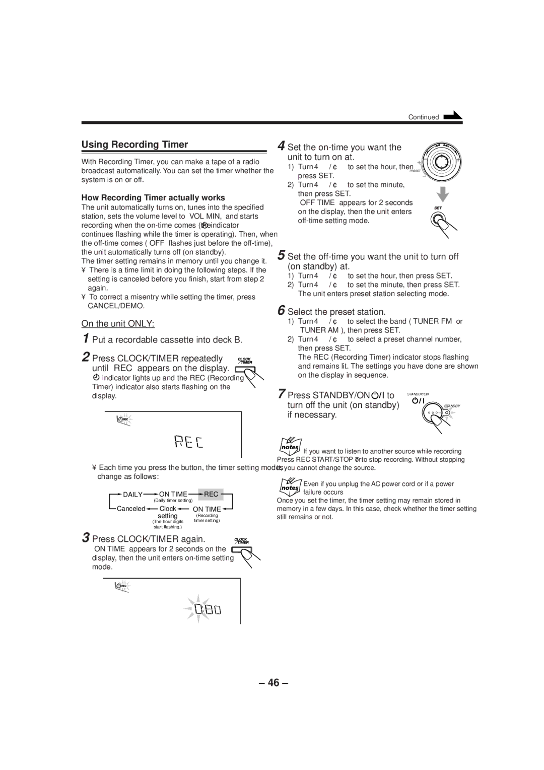 JVC GVT0057-016A manual Using Recording Timer, Select the preset station, If necessary, How Recording Timer actually works 