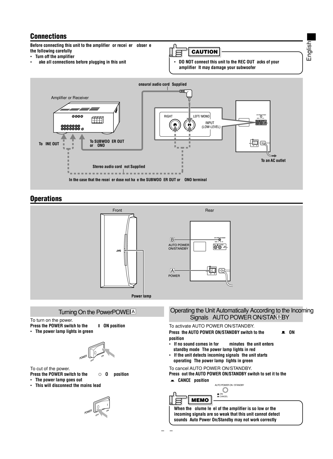 JVC SP-DWF10 manual English 