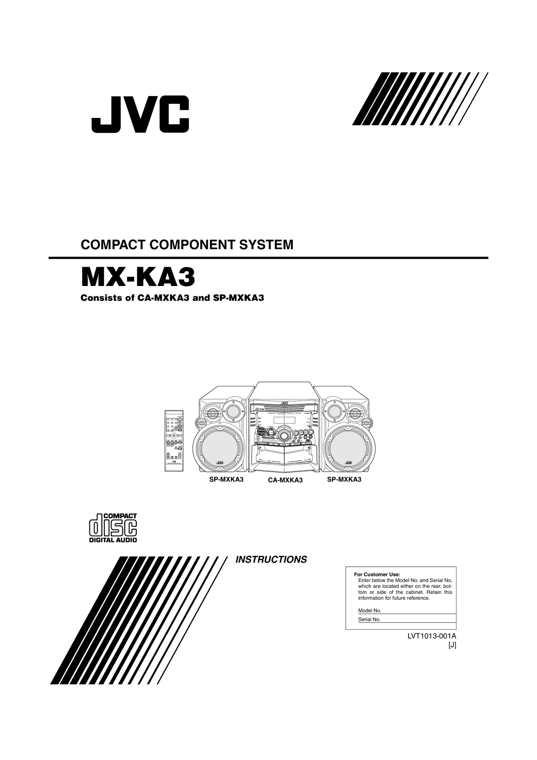 JVC CA-MXKA3, SP-MXKA3 manual MX-KA3 