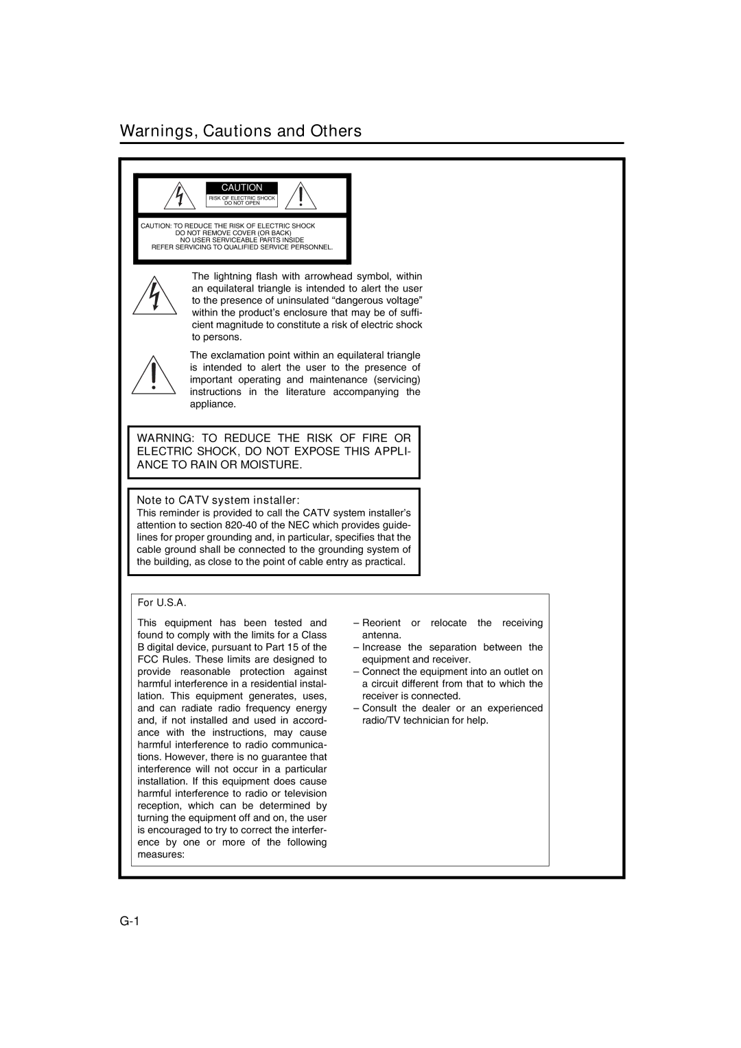 JVC SP-MXKA3, CA-MXKA3 manual For U.S.A 