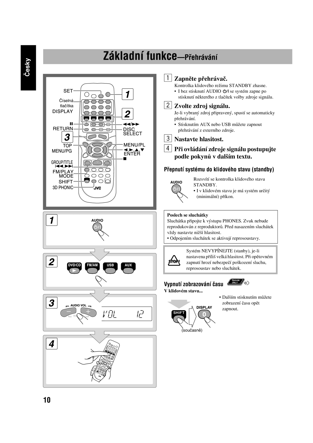 JVC SP-UXGD7, CA-UXGD7 manual Číselná tlačítka 