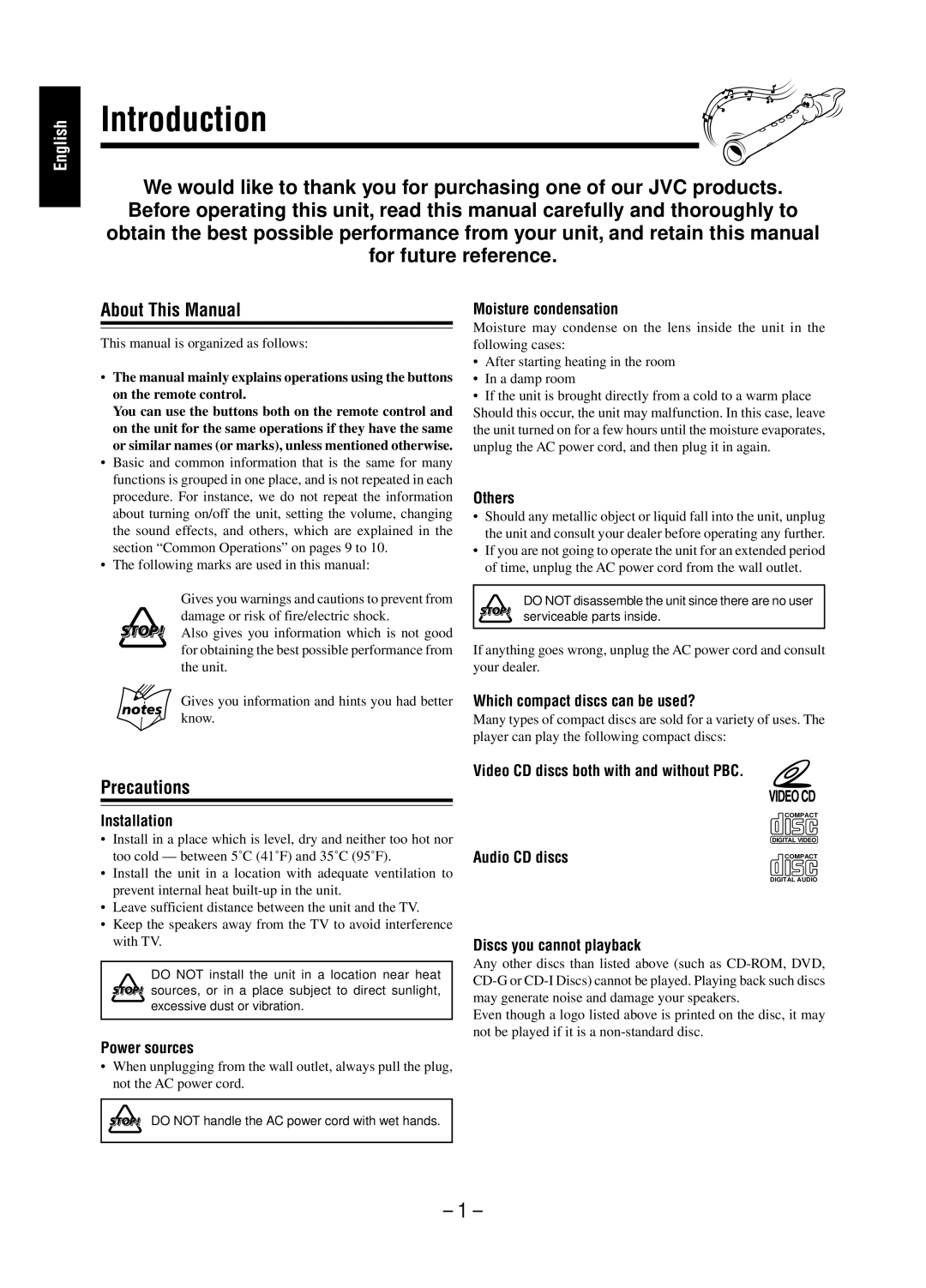 JVC SP-UXP38V, A-UXP38V manual Introduction, About This Manual, Precautions 