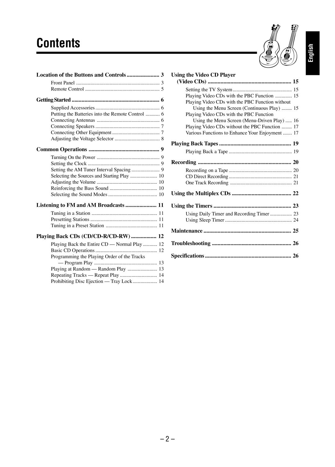 JVC A-UXP38V, SP-UXP38V manual Contents 