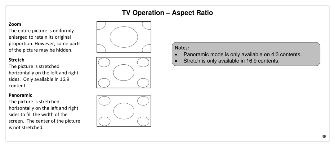 JVC SP55MC manual Zoom, Stretch, Panoramic 