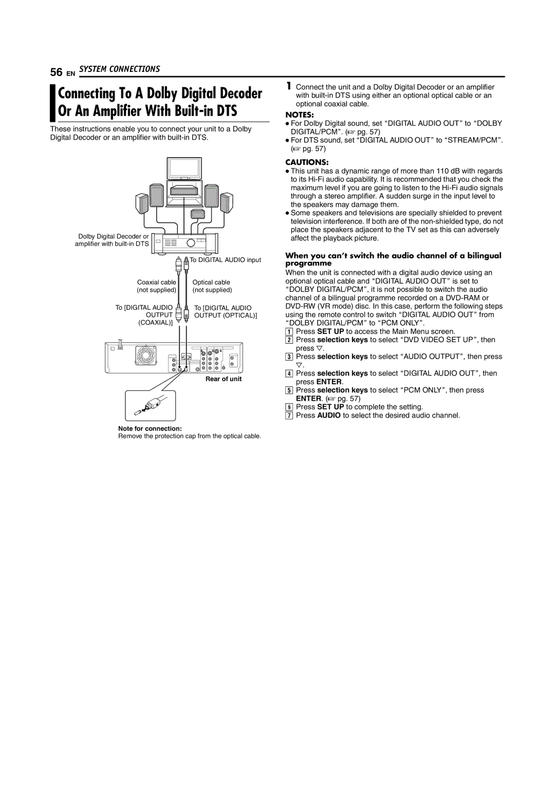 JVC SR-DVM700E manual EN System Connections 