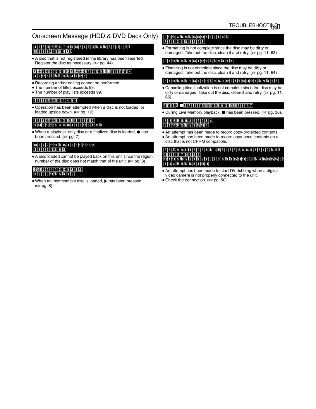 JVC SR-DVM700U Formatting is not complete since the disc may be dirty or, Recording and/or editing cannot be performed 