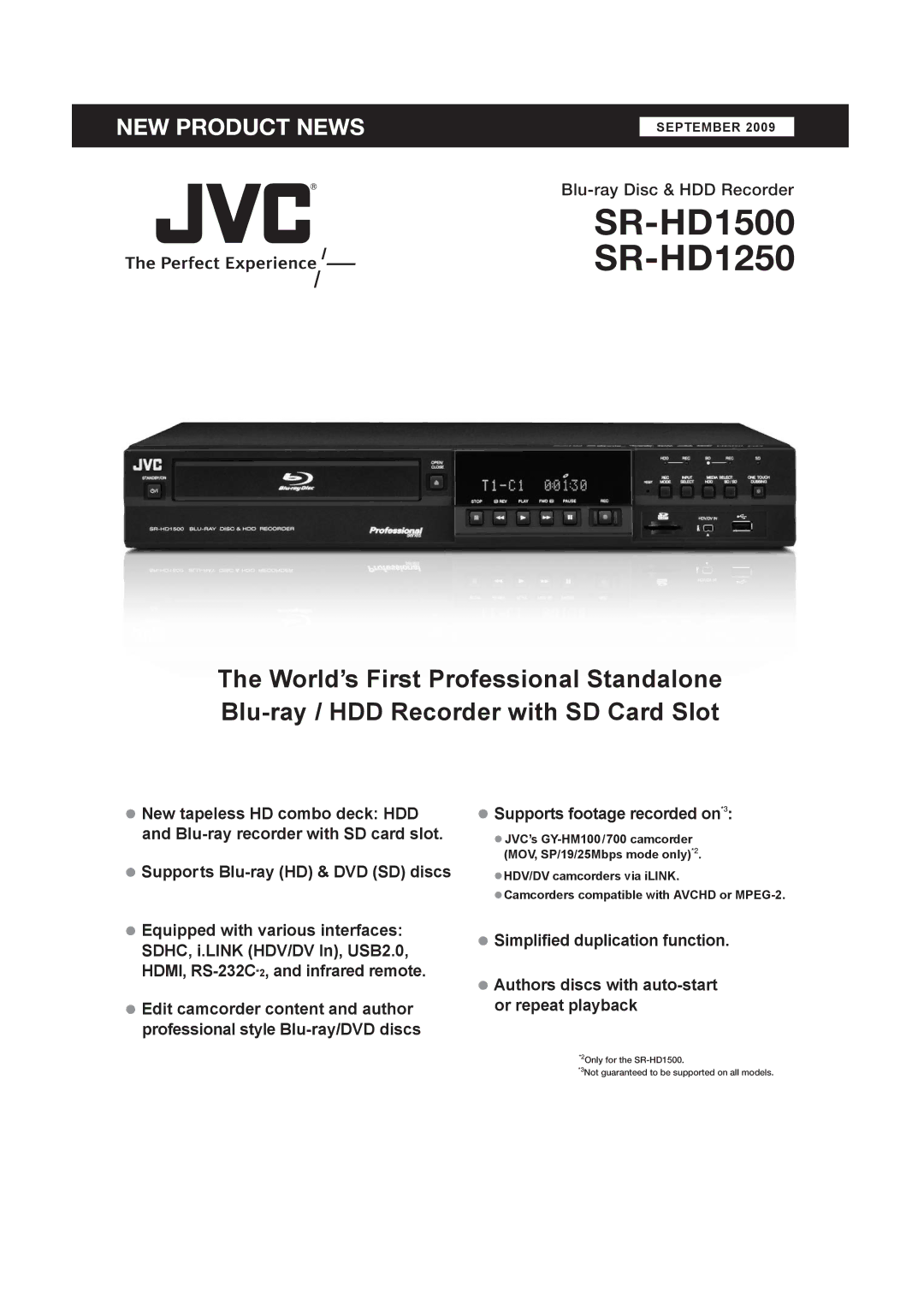 JVC manual SR-HD1500 SR-HD1250 