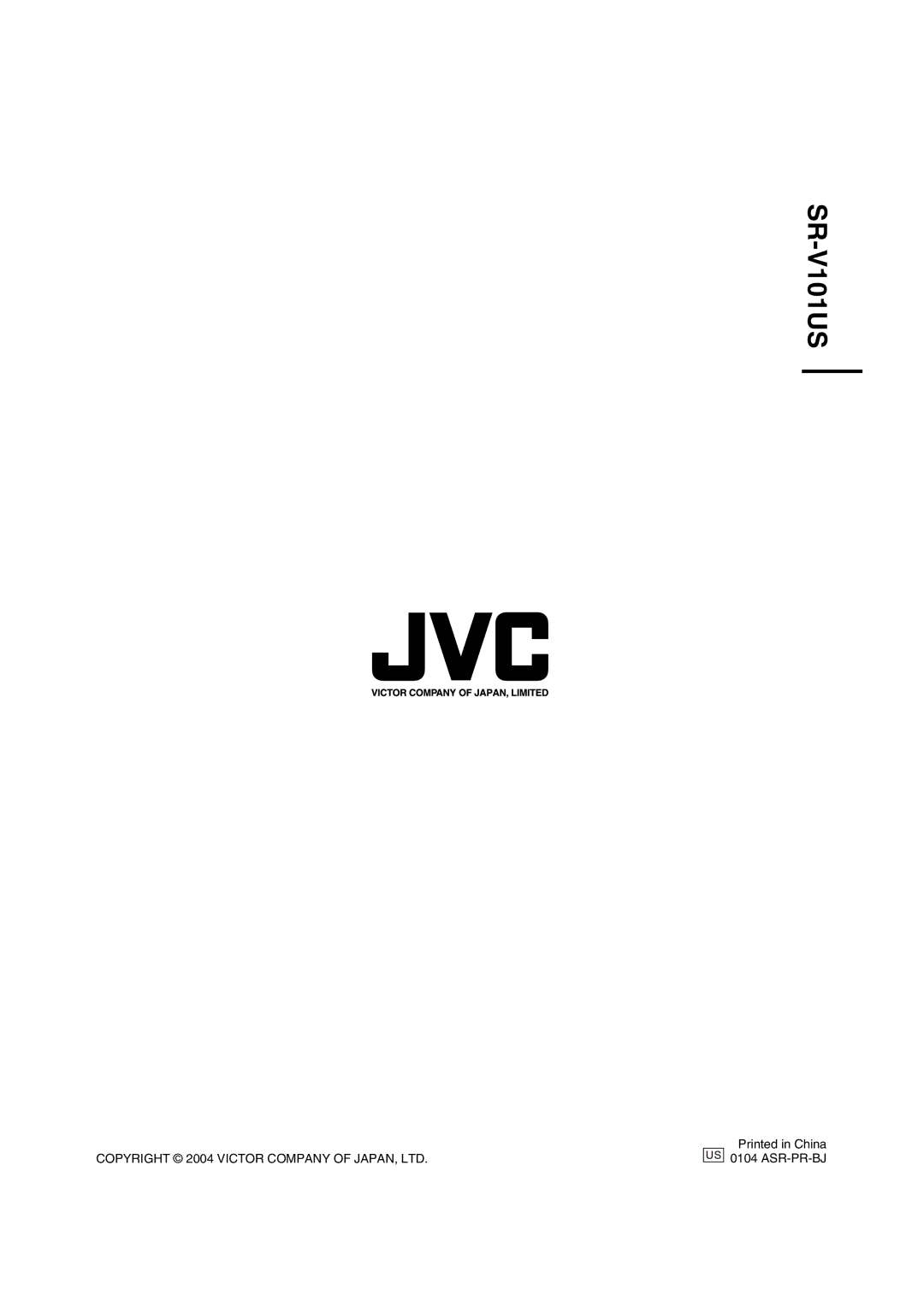 JVC SR-V101US manual 