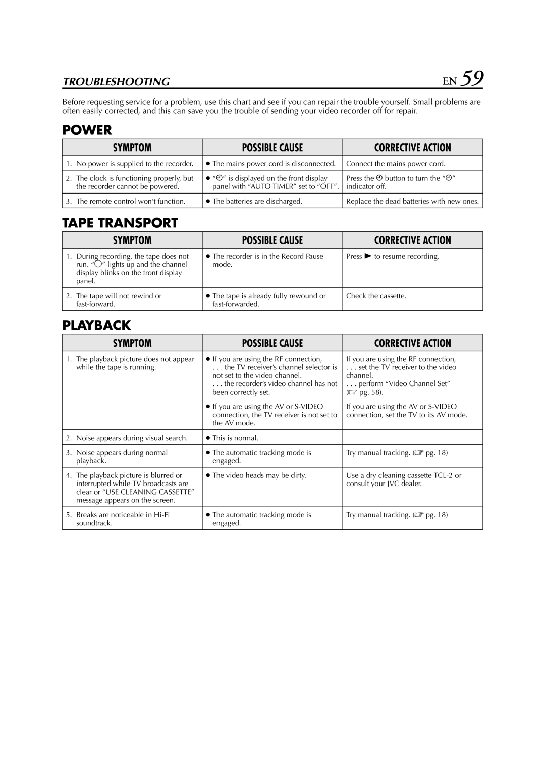 JVC SR-V10E specifications Power 