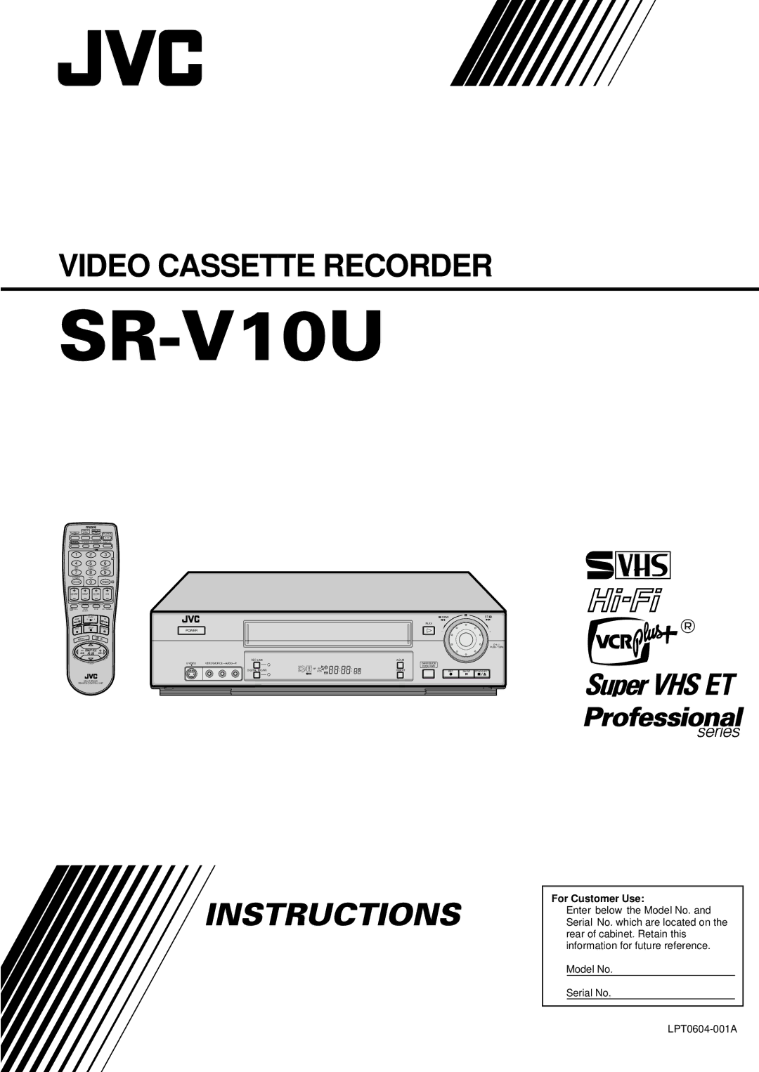 JVC SR-V10U manual 