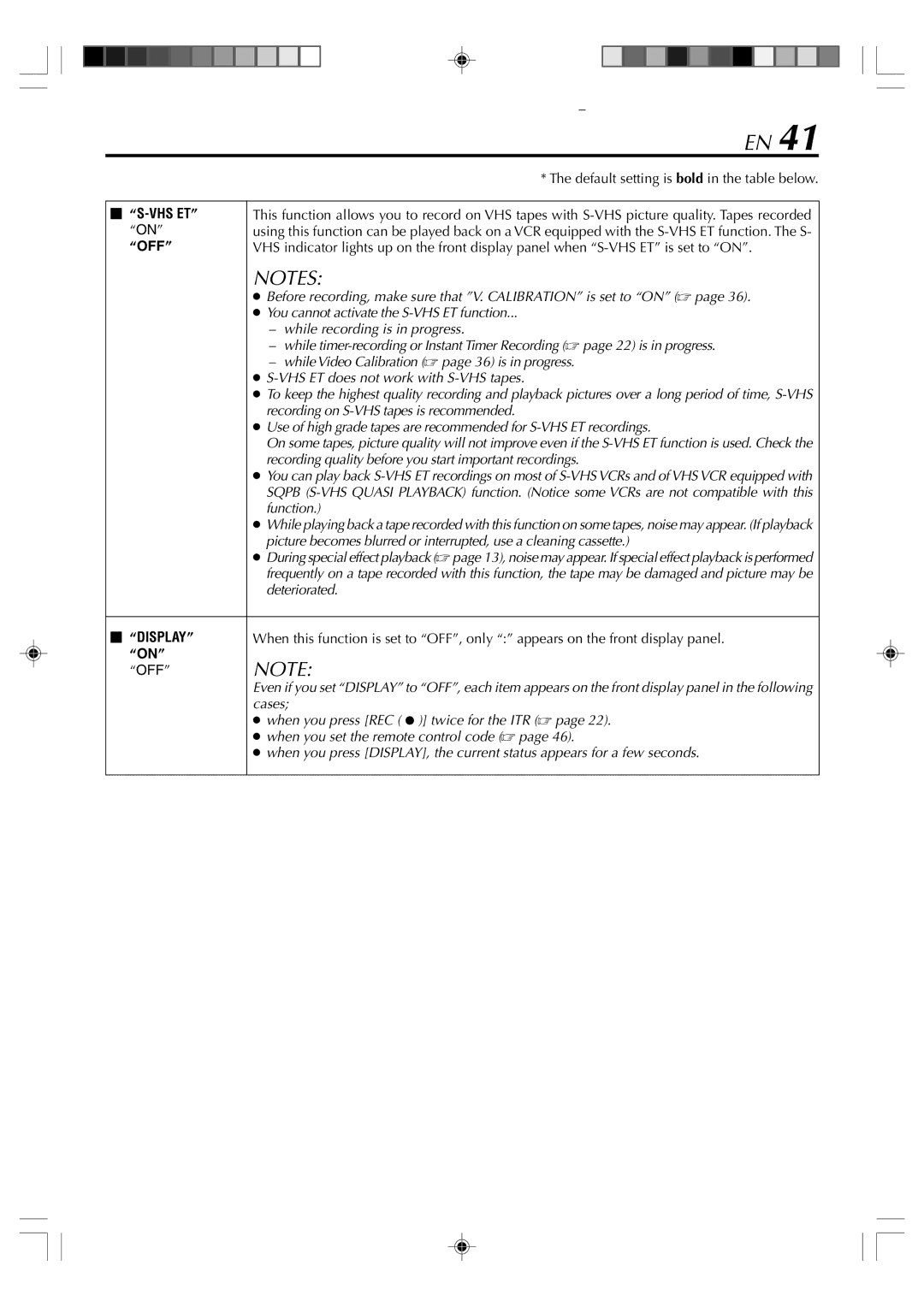 JVC SR-VD400E manual Offnote 