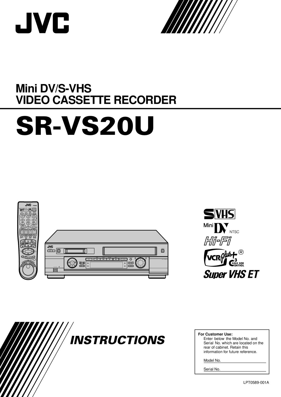 JVC SR-VS20U manual 