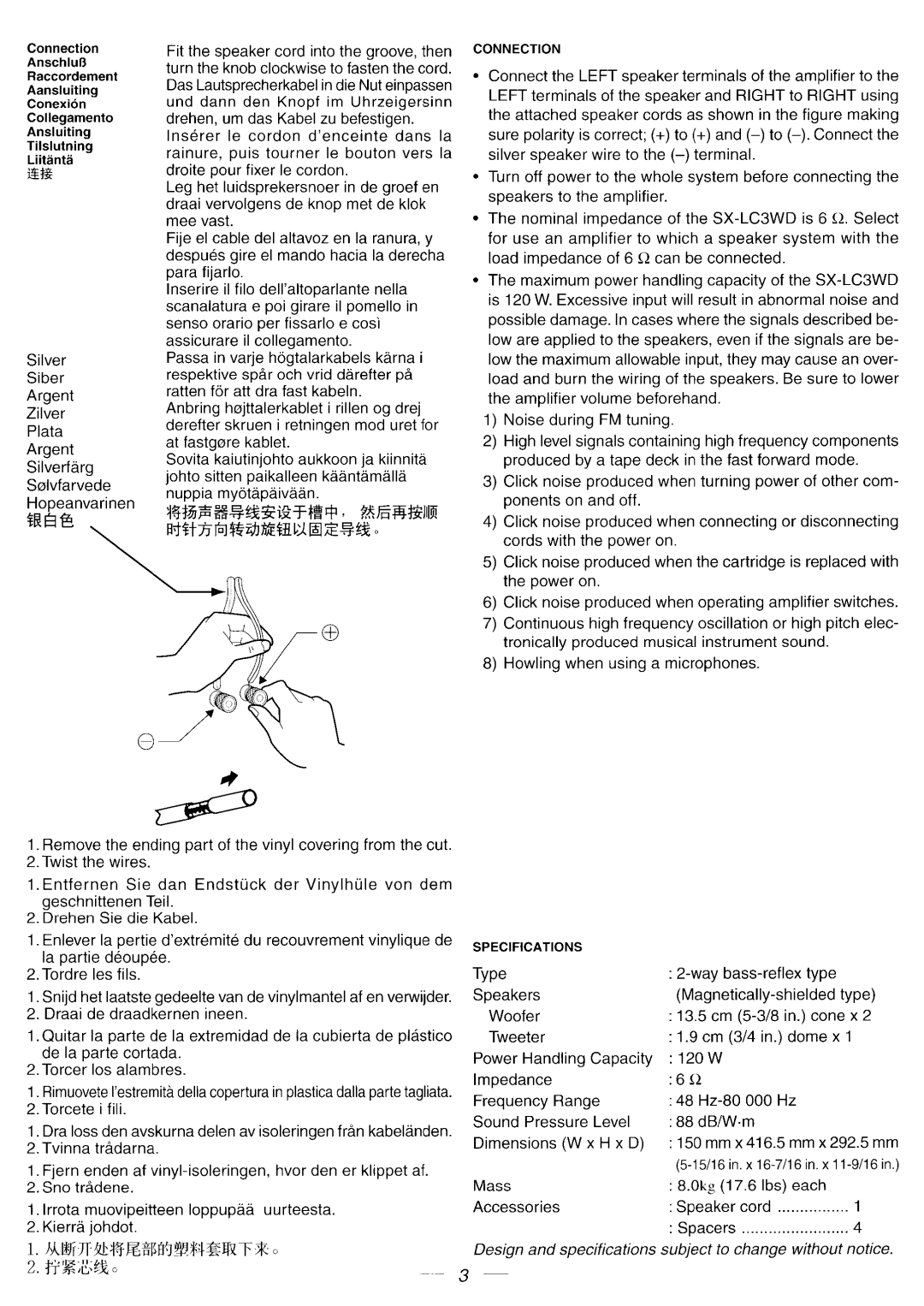 JVC SX-LC3WD manual 