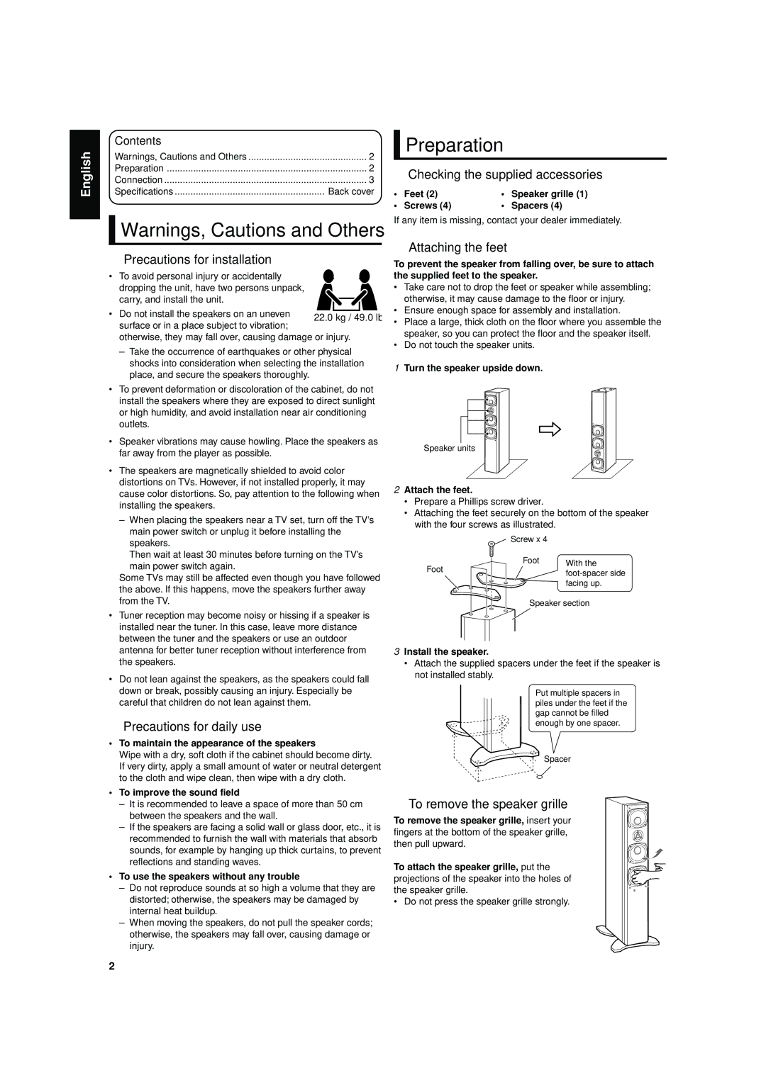 JVC SX-LT55U manual Preparation 