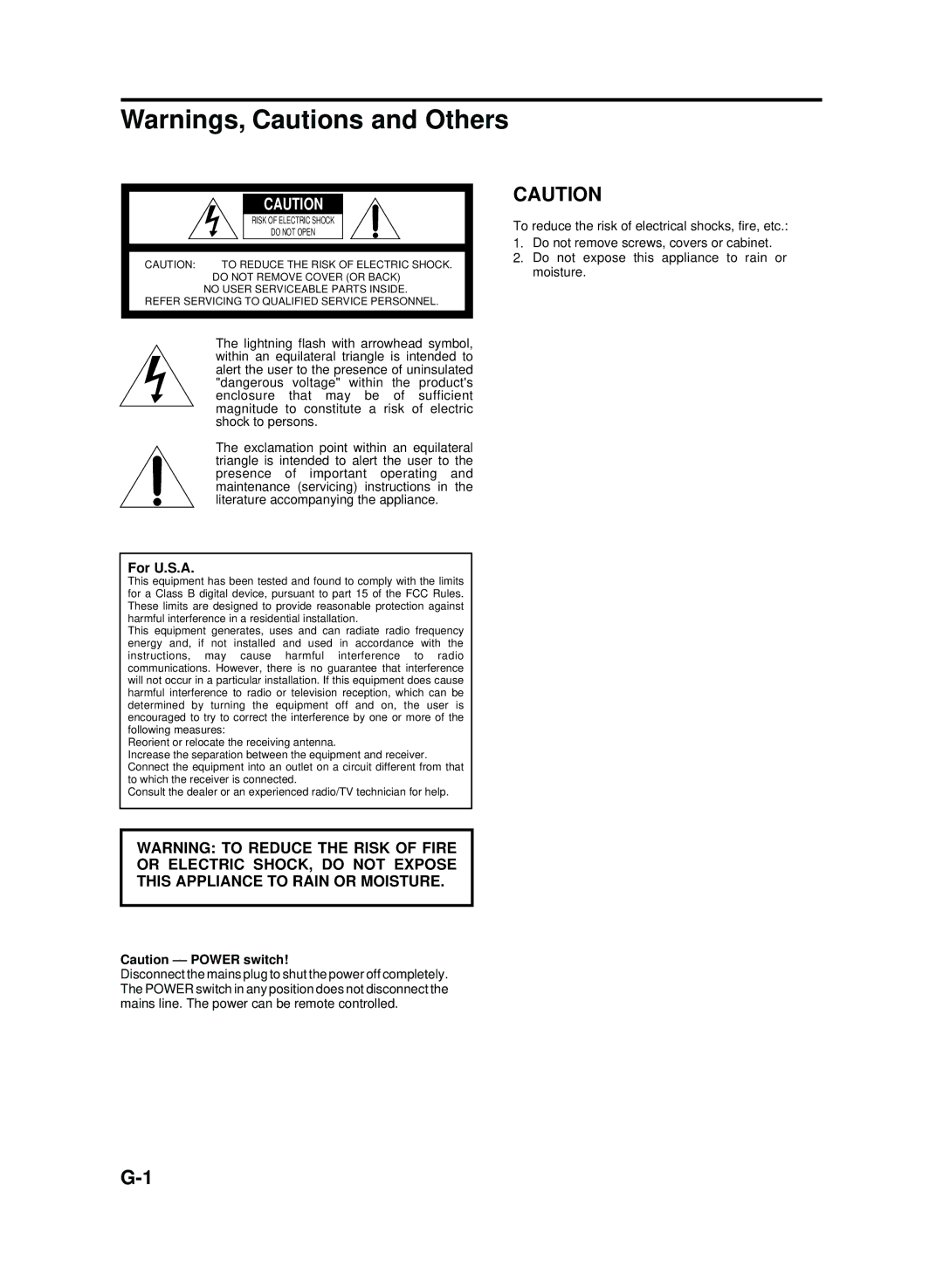 JVC TD-EX90 manual For U.S.A 