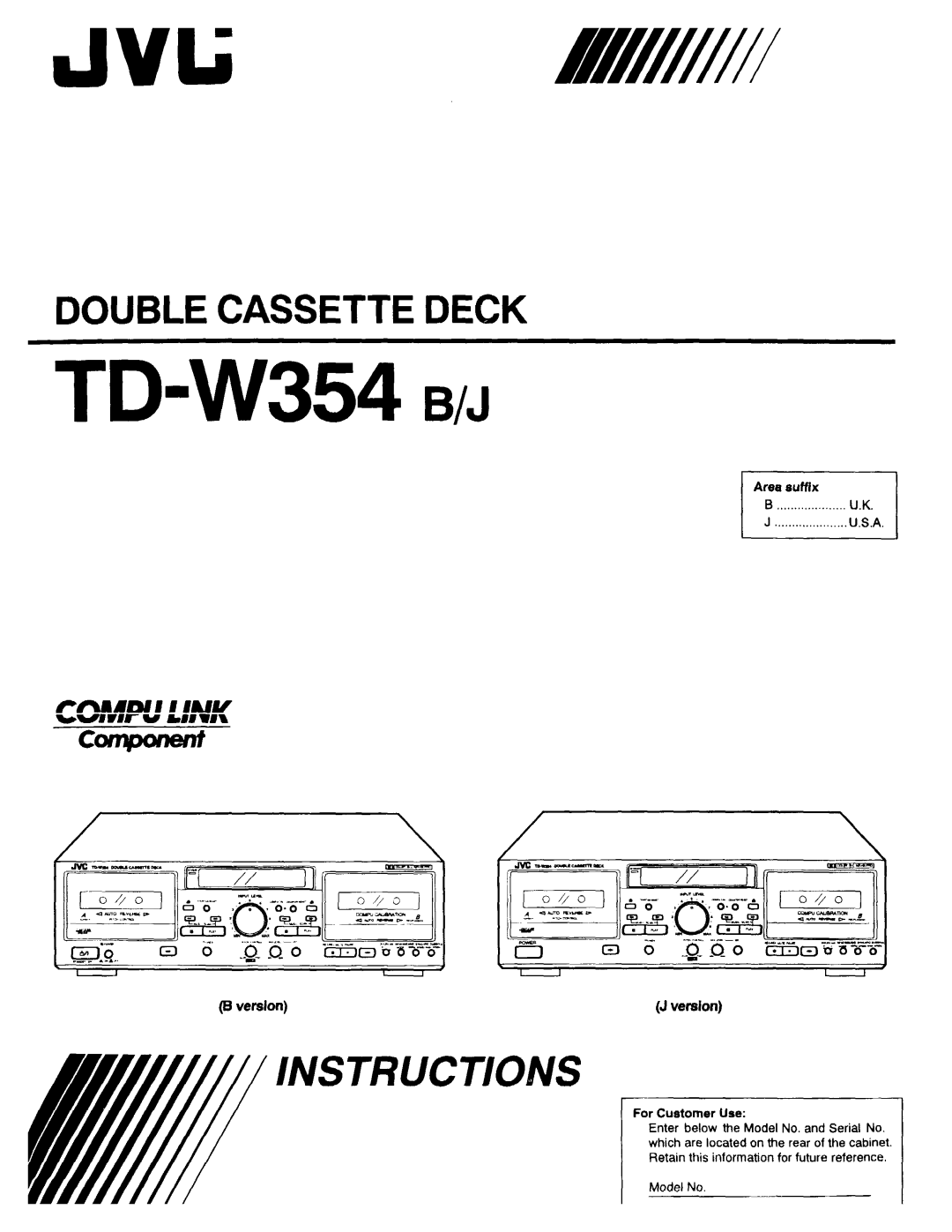 JVC TD-W354 B/J manual 