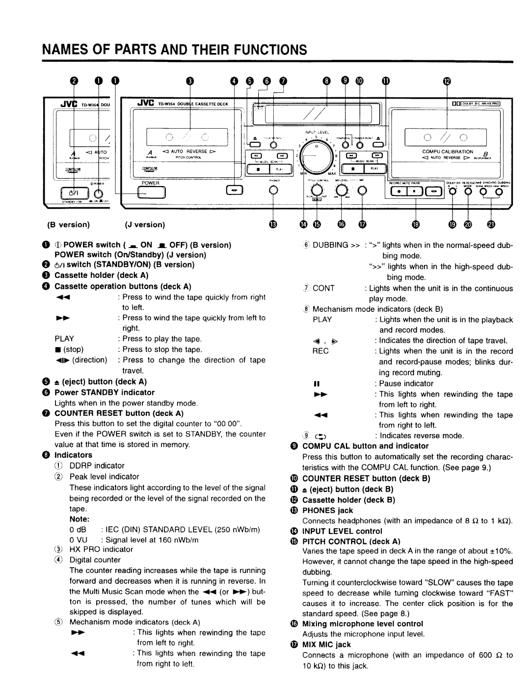 JVC TD-W354 B/J manual 