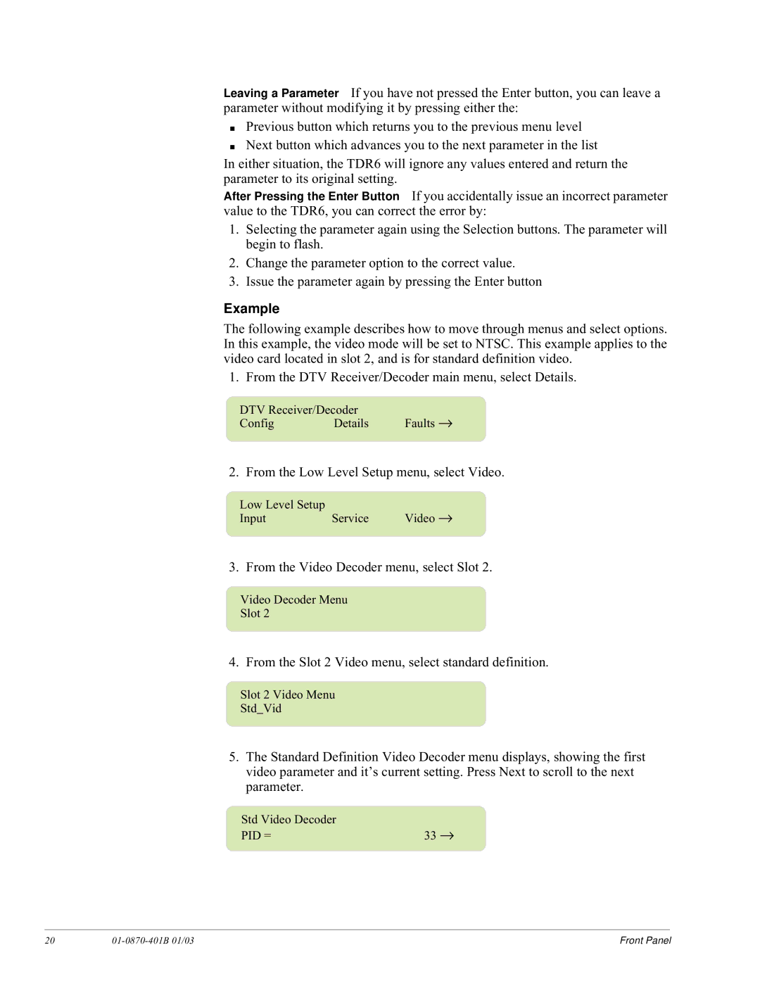 JVC TDR6 installation and operation guide Example 