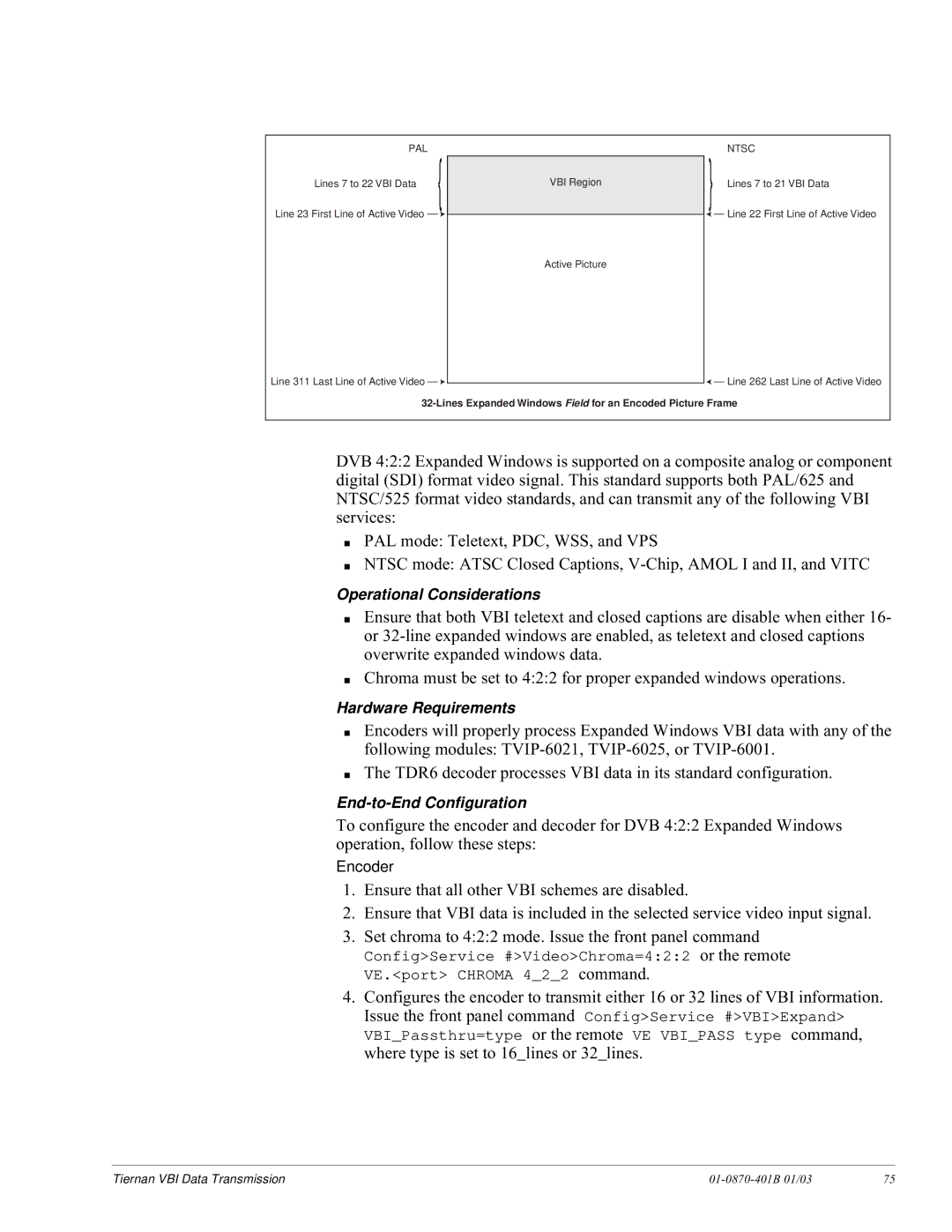 JVC TDR6 installation and operation guide Lines Expanded Windows Field for an Encoded Picture Frame 