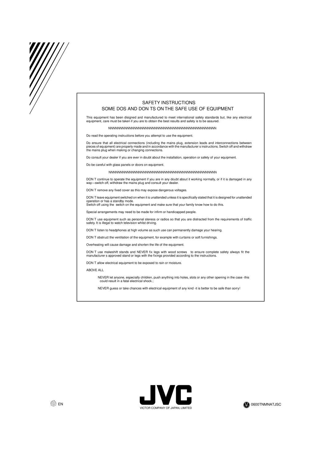 JVC TH-A10R manual 0600TNMNATJSC 