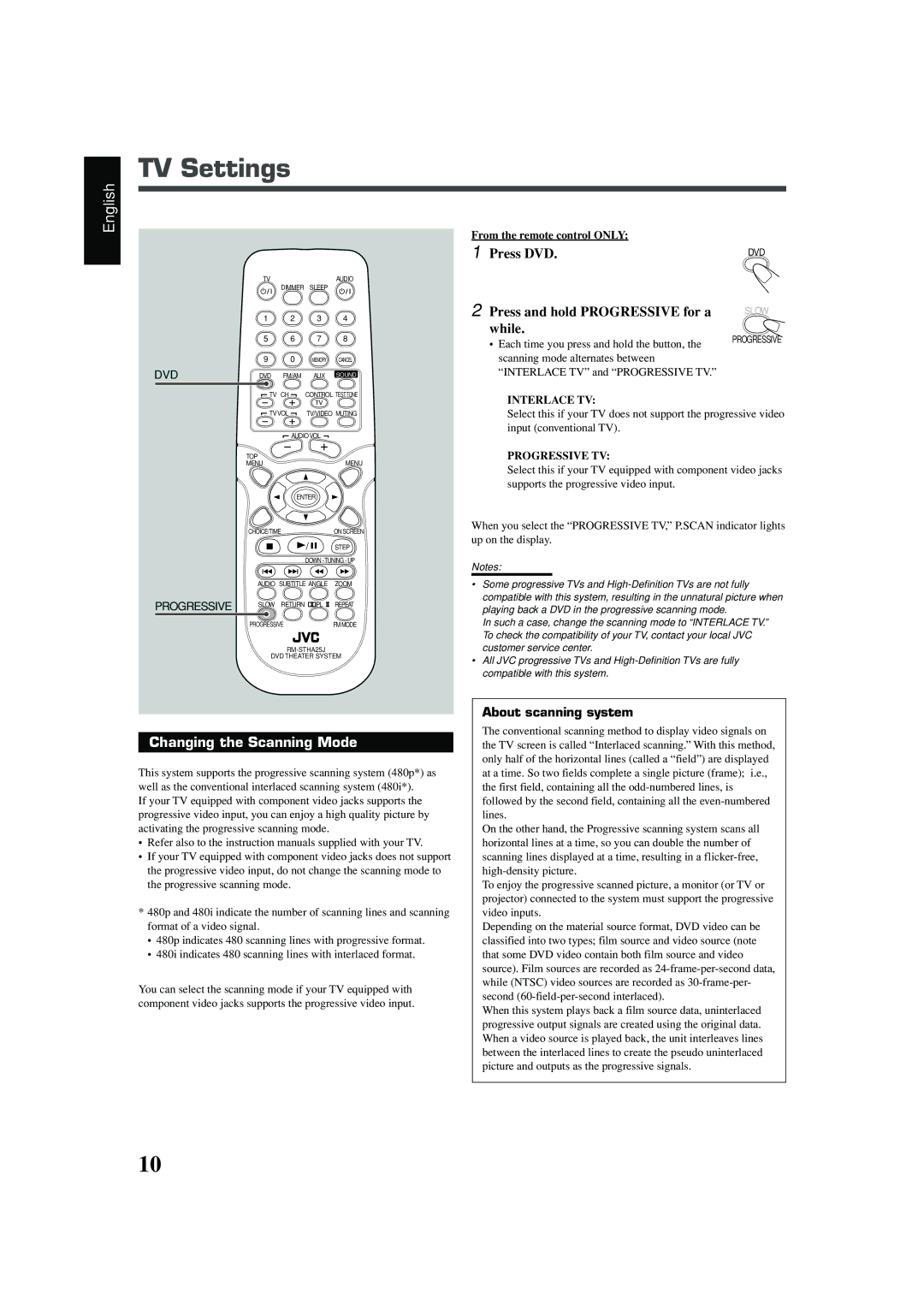 JVC TH-A25 manual English 