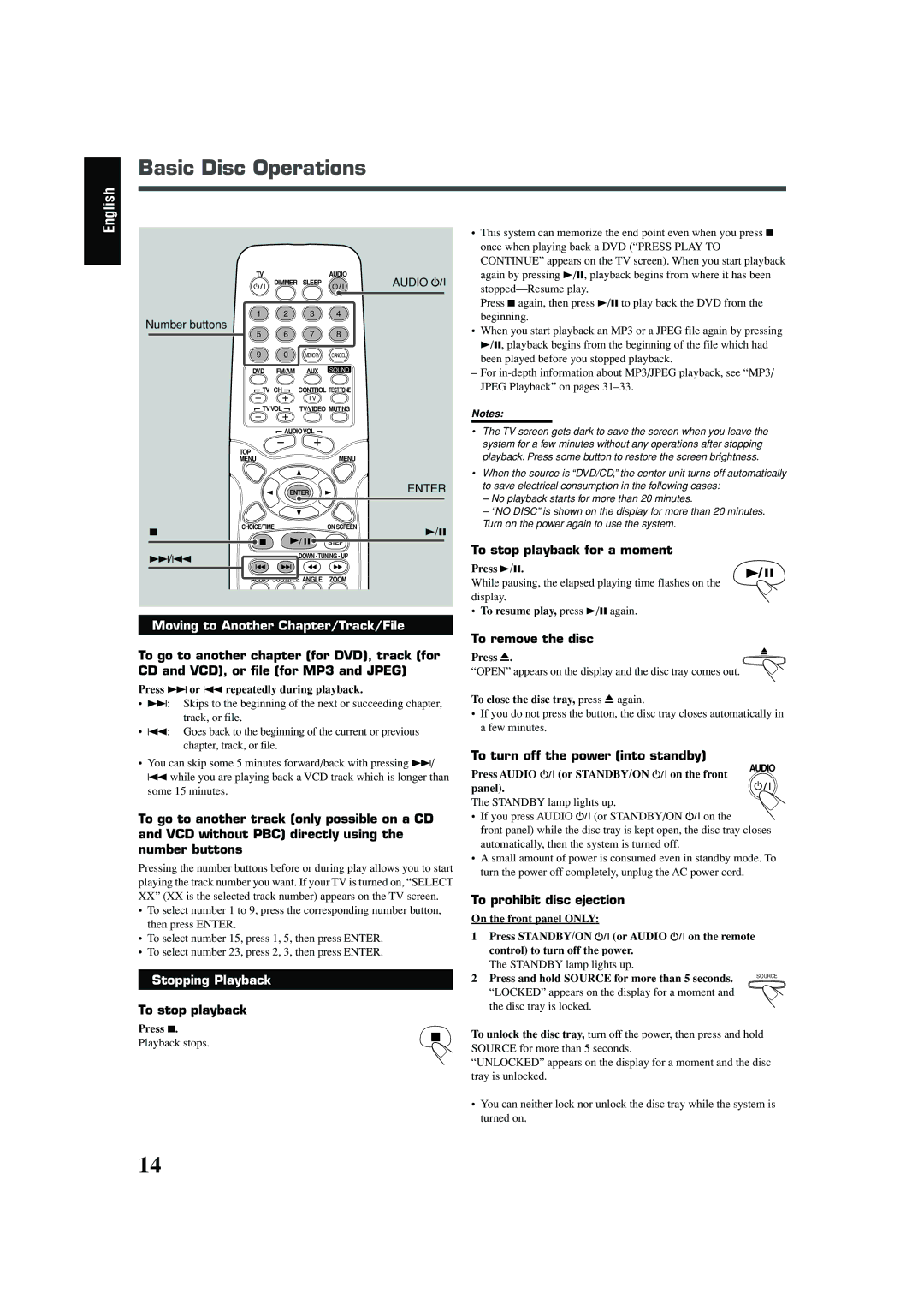 JVC TH-A25 manual Playback stops 