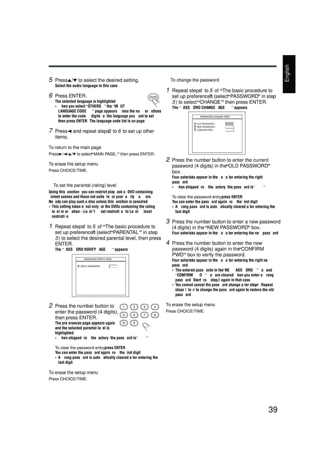 JVC TH-A25 manual Press 5/∞ to select the desired setting 