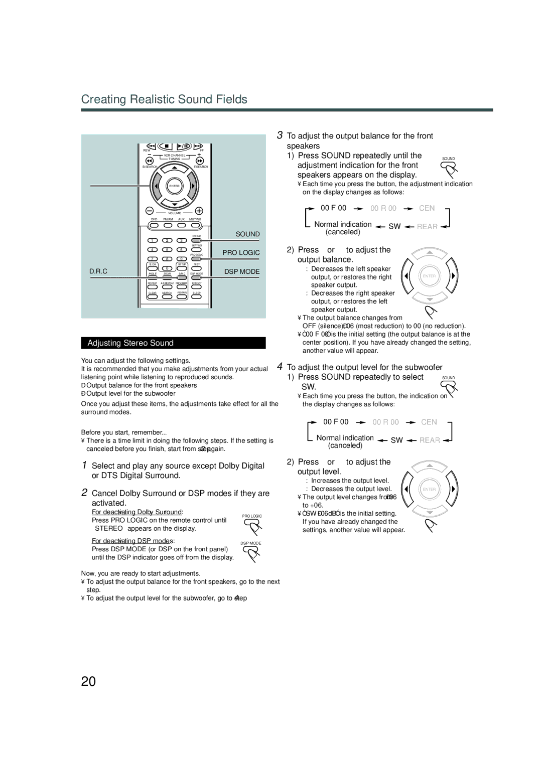 JVC TH-A5 manual Creating Realistic Sound Fields 