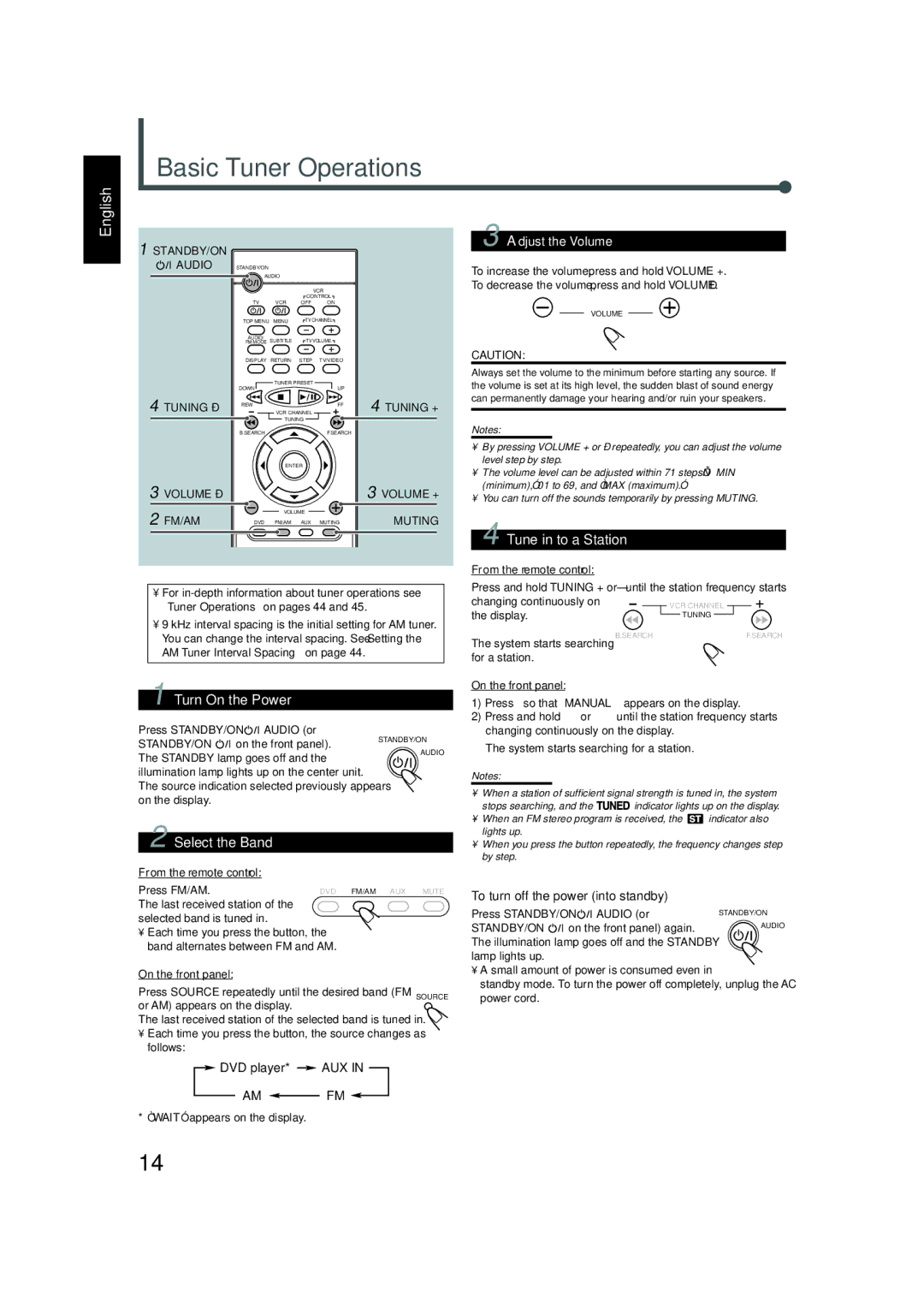 JVC TH-A5 manual Basic Tuner Operations, Tune in to a Station 