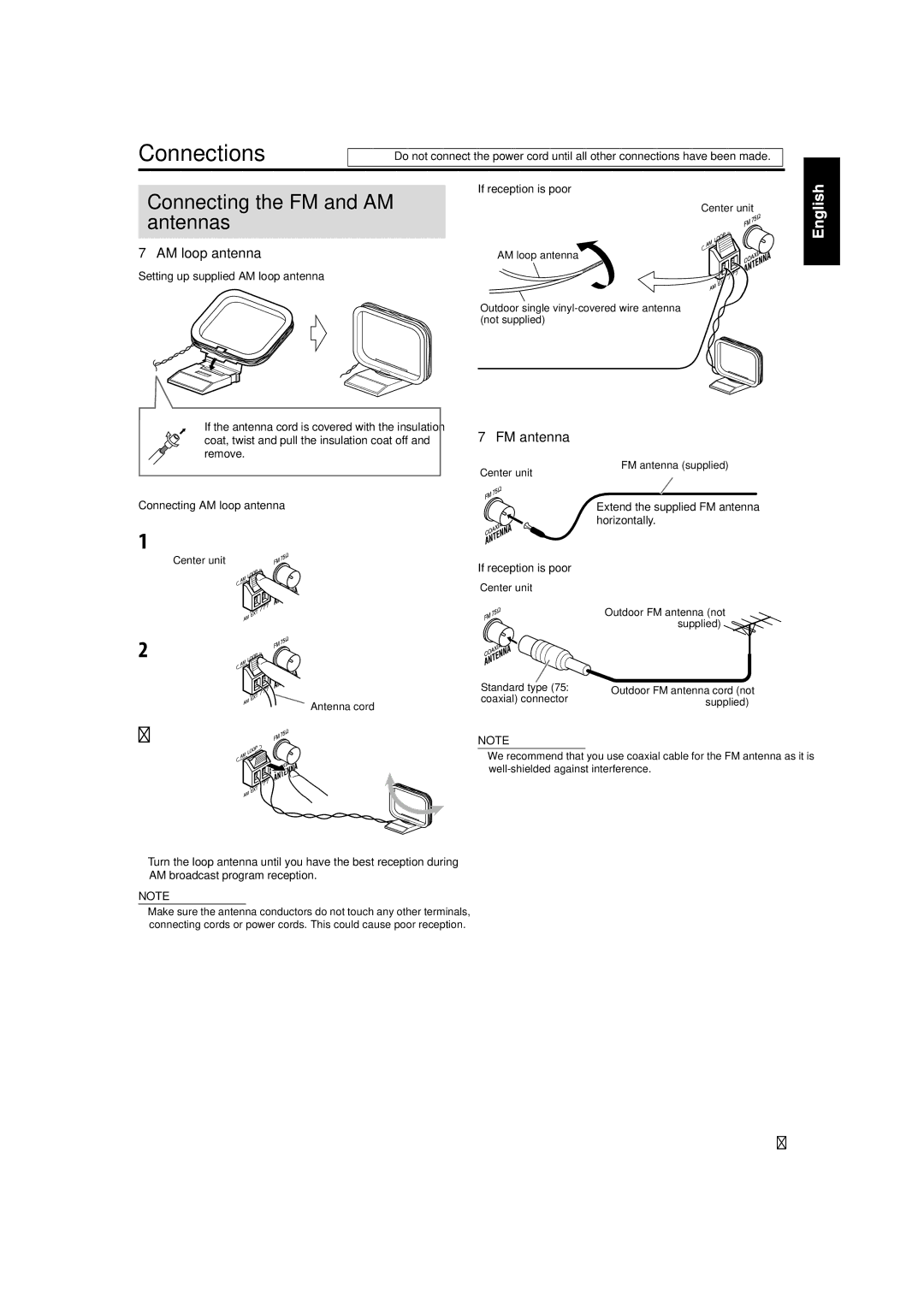 JVC TH-C40, TH-C60, TH-C50 manual Connections 