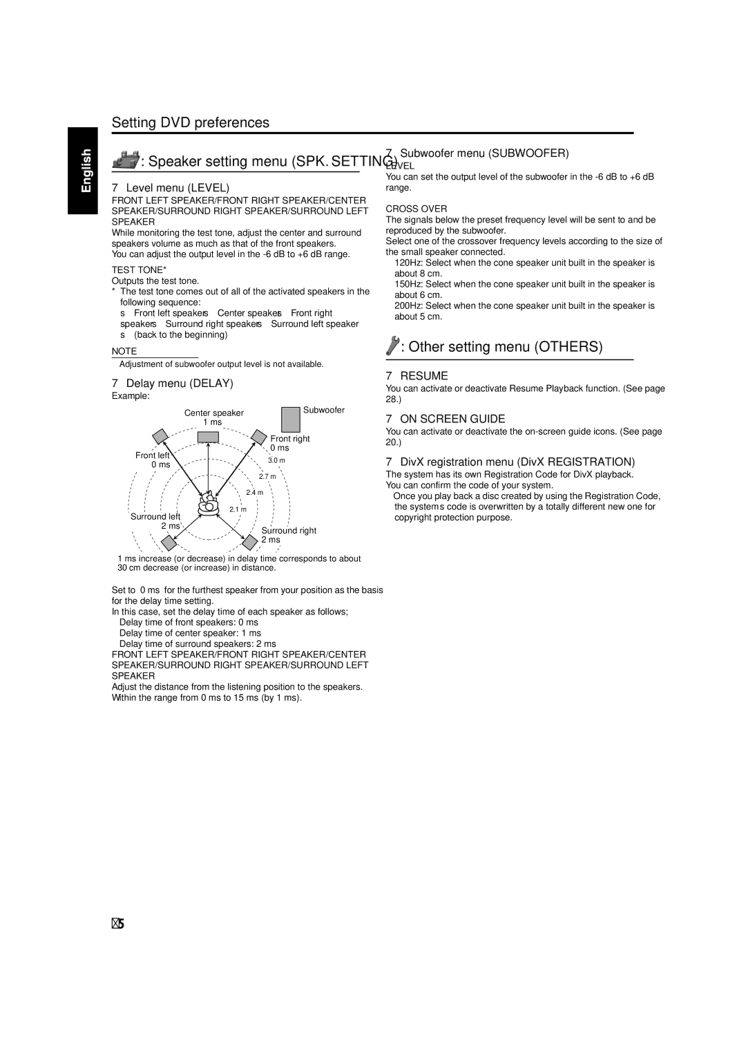 JVC TH-C40, TH-C60, TH-C50 manual Setting DVD preferences 