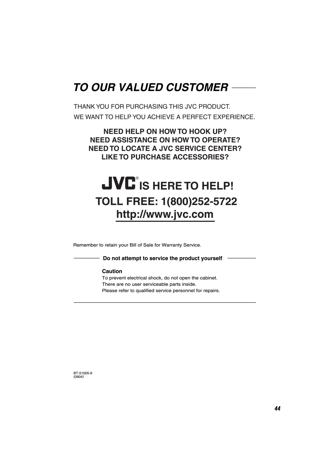 JVC TH-C40, TH-C60, TH-C50 manual 