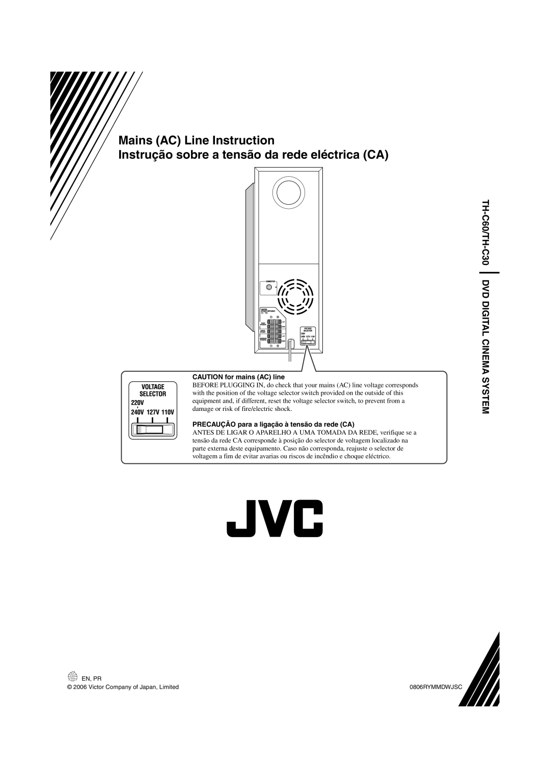 JVC TH-C90 manual TH-C60/TH-C30 DVD Digital Cinema System 