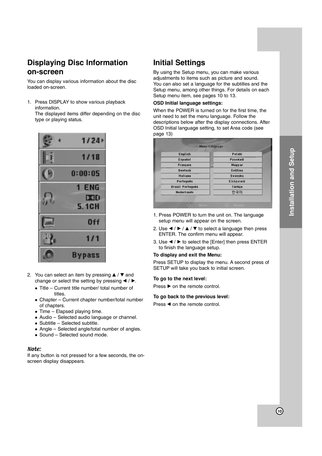 JVC TH-G40 manual Displaying Disc Information on-screen 