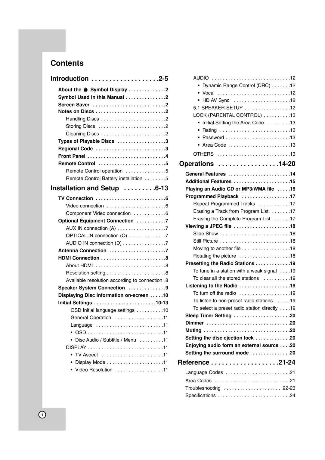 JVC TH-G40 manual Contents 