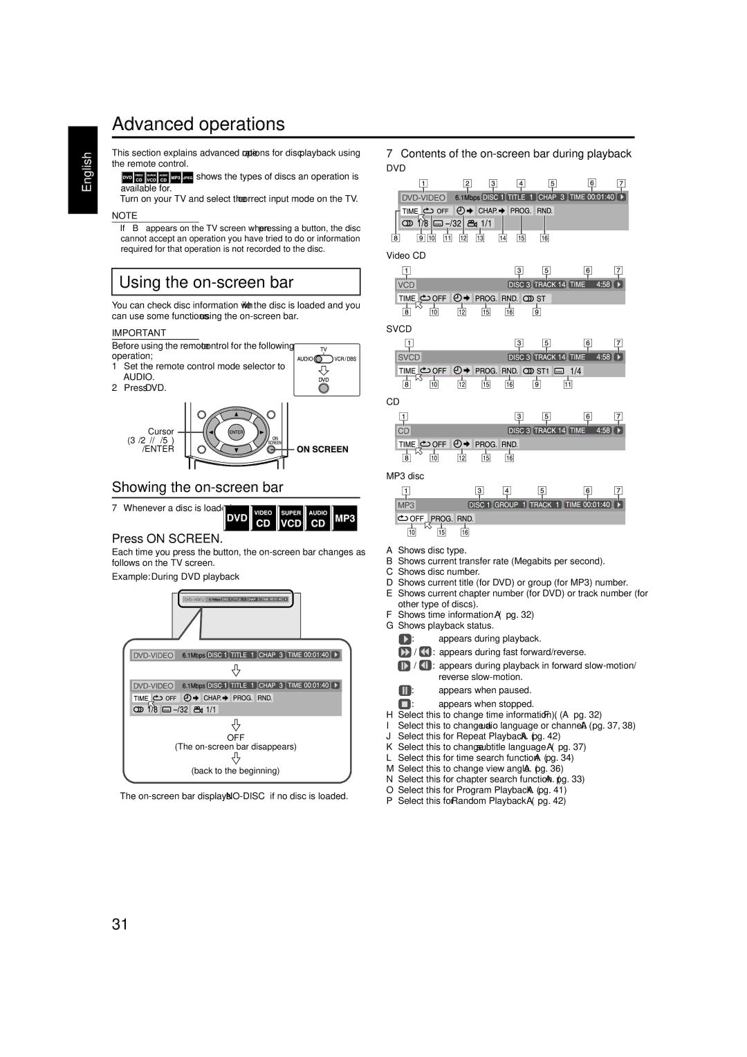 JVC TH-M42 manual Advanced operations 