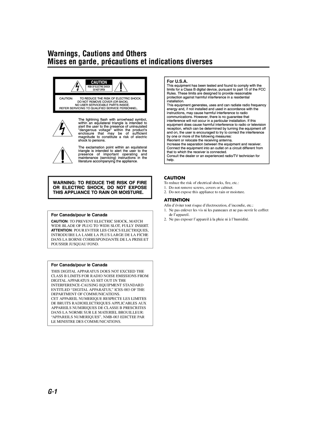 JVC TH-M42 manual Mises en garde, précautions et indications diverses 