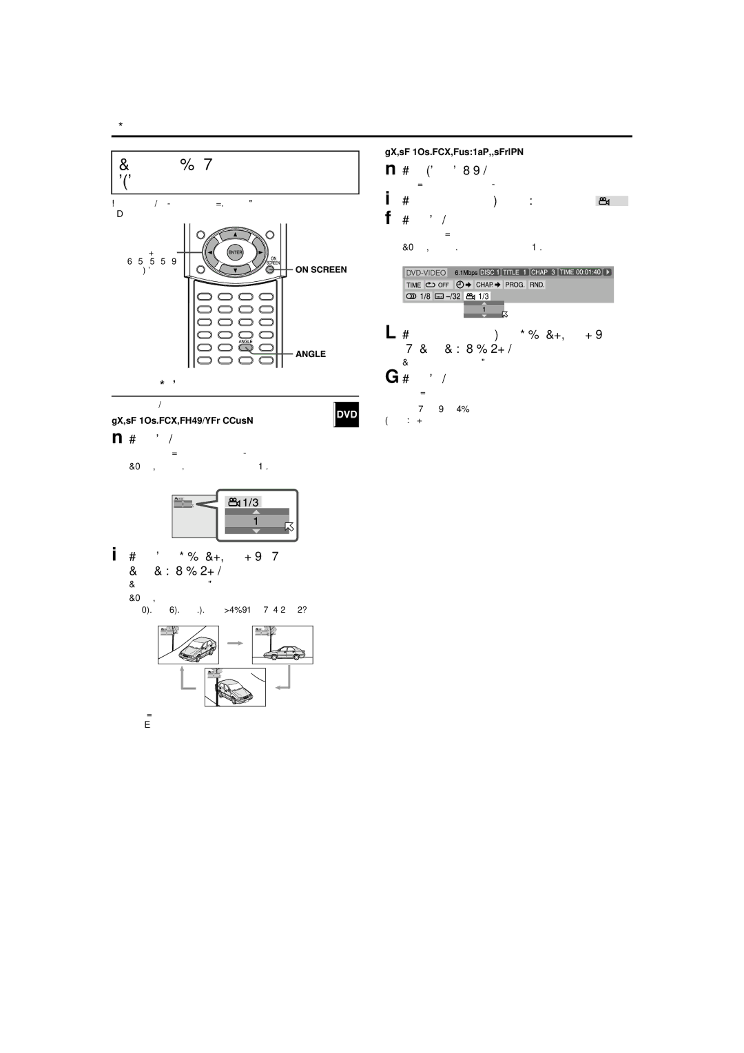 JVC TH-M45, TH-M55 manual Selecting a view angle, Press Angle repeatedly to select Desired view angle 