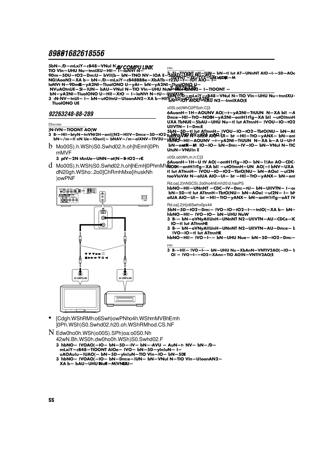 JVC TH-M55, TH-M45 manual AV Compu Link remote control system, Connecting a TV and VCR, Available functions 