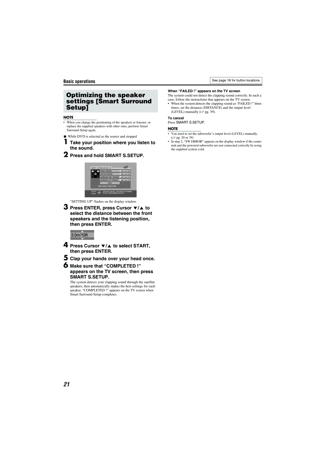 JVC TH-M603, TH-M505 manual Optimizing the speaker settings Smart Surround Setup, Setting UP flashes on the display window 