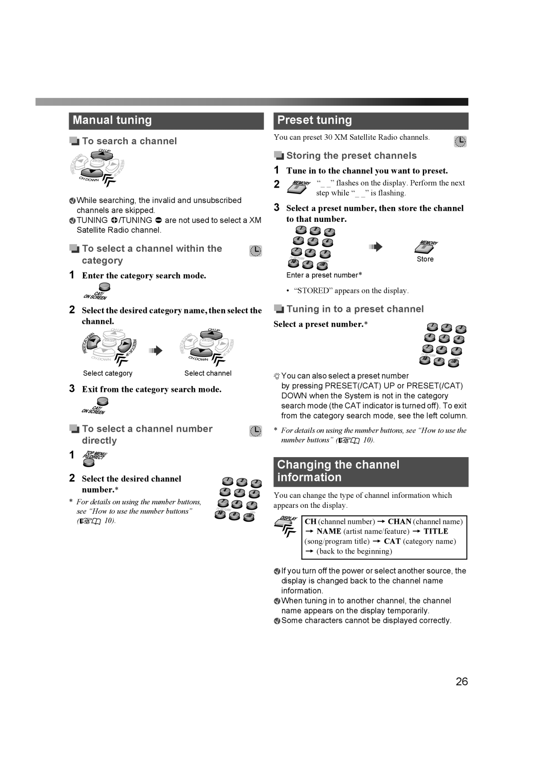 JVC THD60 manual Manual tuning 