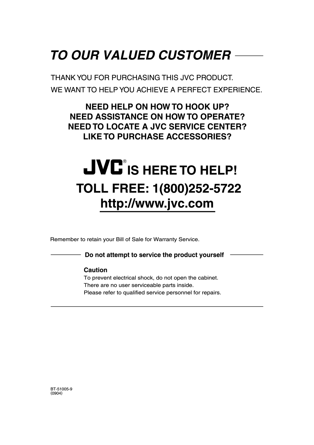 JVC THD60 manual 
